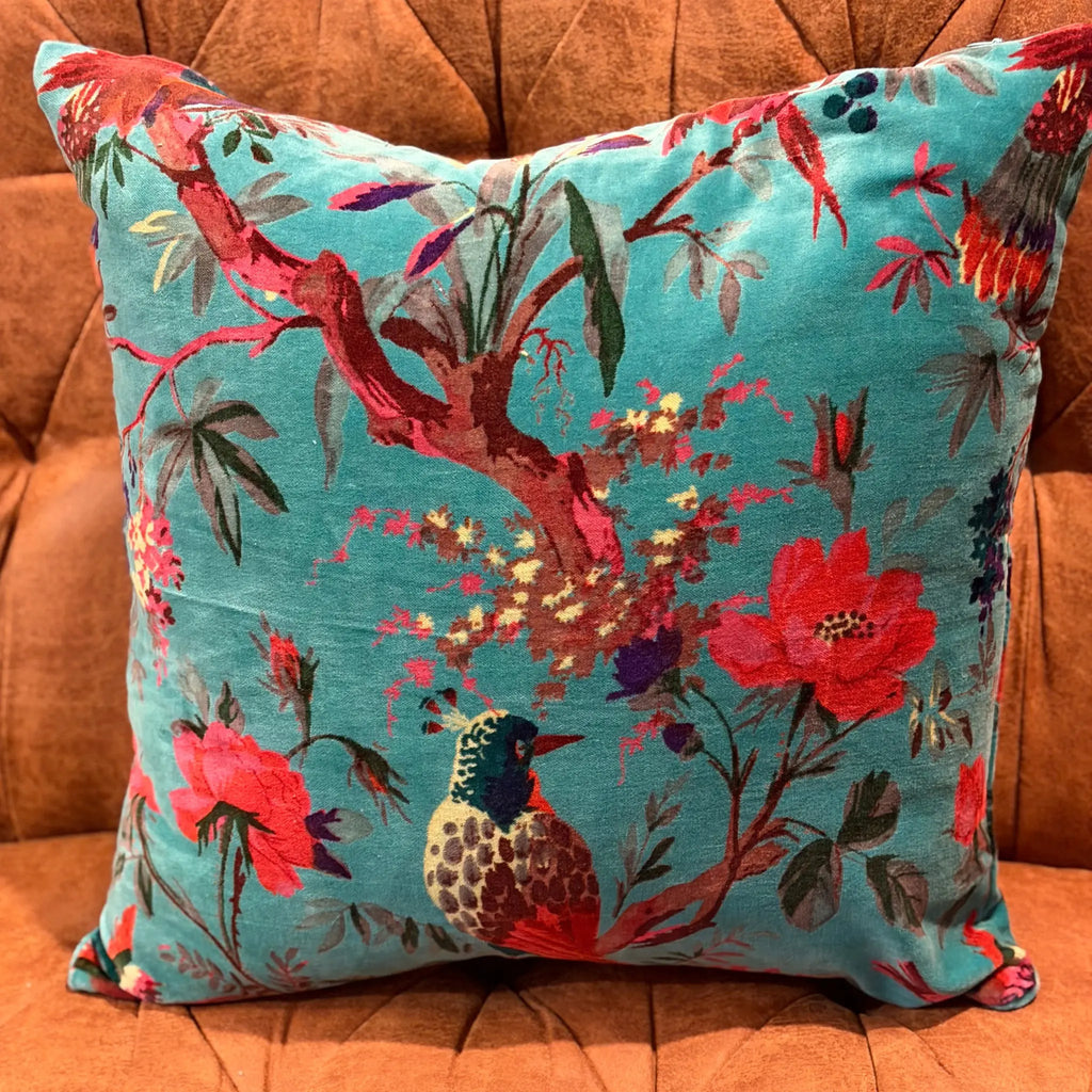 Paradise Parade Dark Teal Cushion Cover Linen Connection