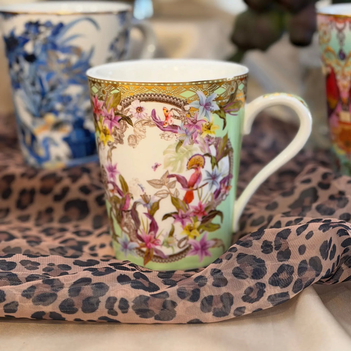 Primrose Green Rose Floral Coffee for Two Swing Gifts