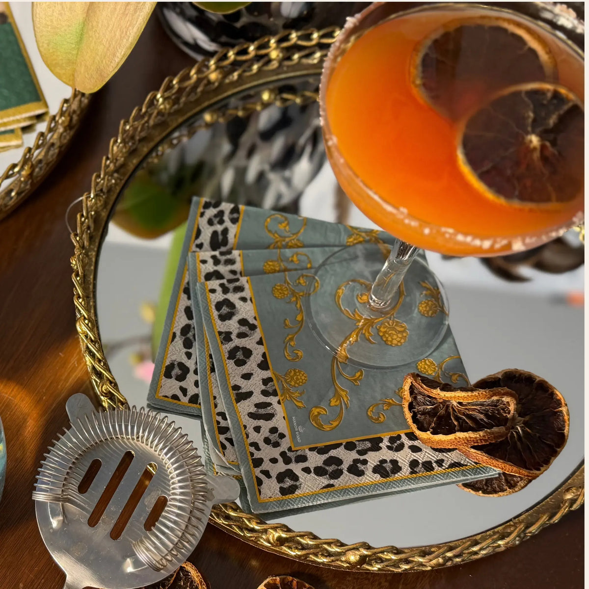 Victorian Leopard Cocktail Napkins Manor Road