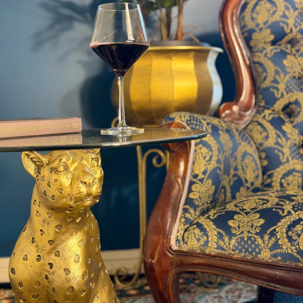 Sabine Gold Leopard Side Table Swing Gifts