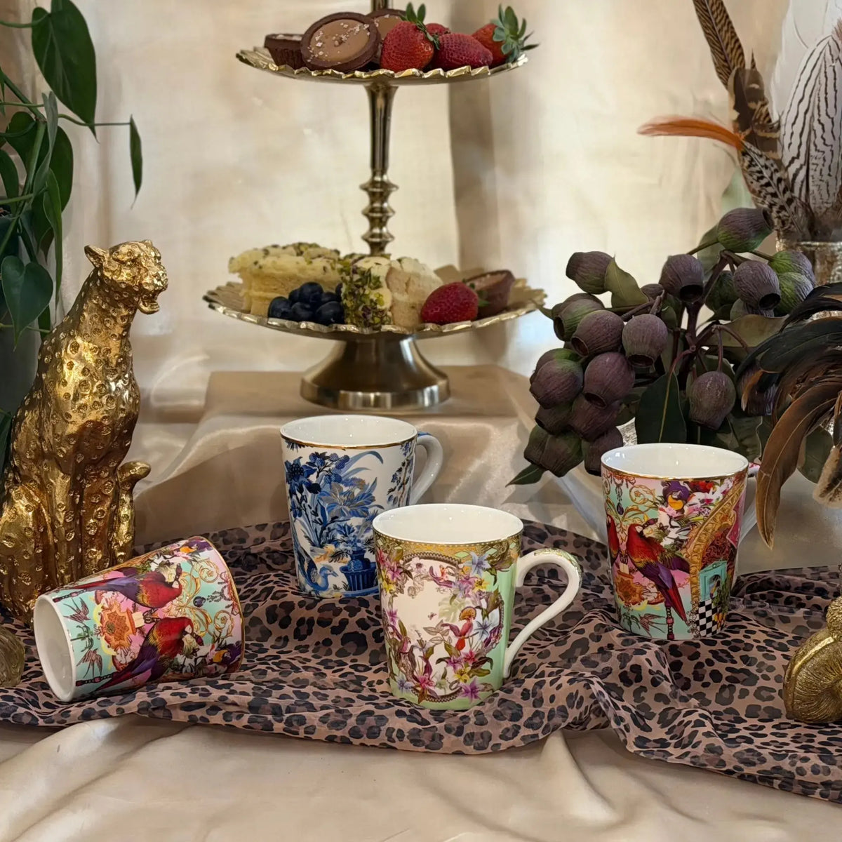 Primrose Green Rose Floral Coffee for Two Swing Gifts