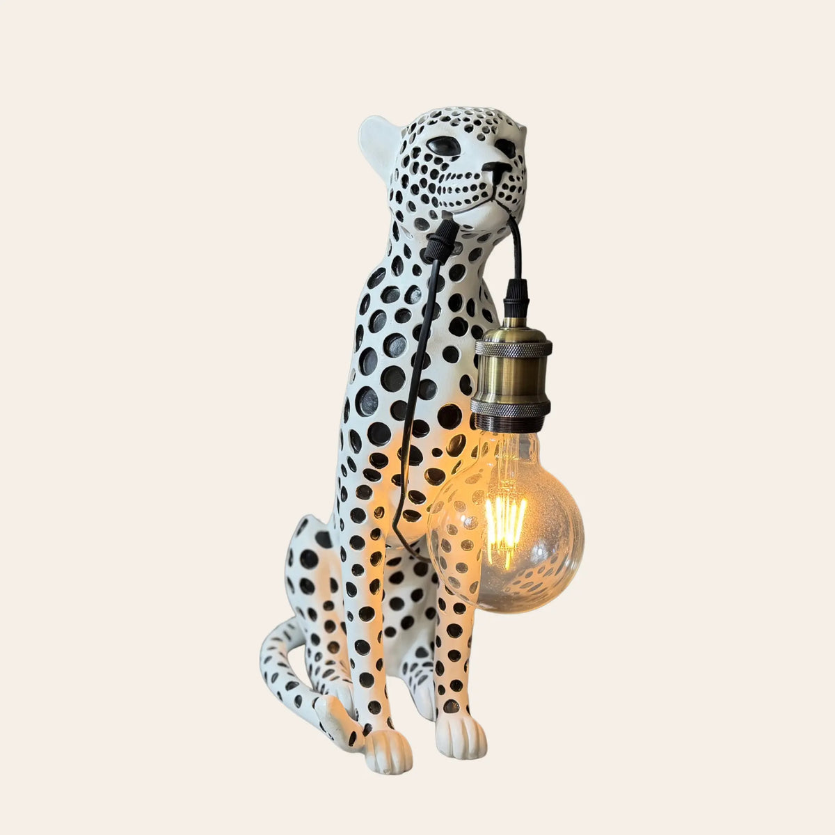 Humphrey — Spotted Cat Table Lamp The Wolf and Peacock