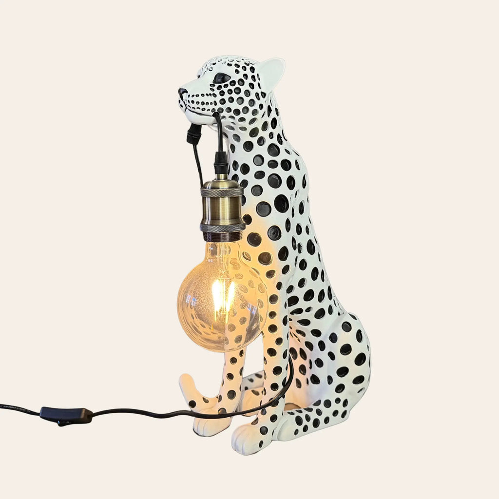 Humphrey — Spotted Cat Table Lamp The Wolf and Peacock