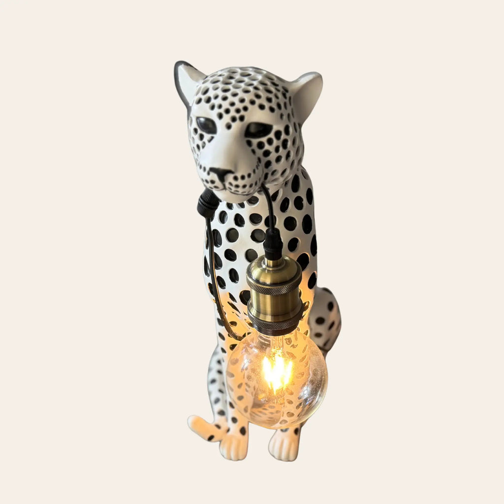 Humphrey — Spotted Cat Table Lamp The Wolf and Peacock