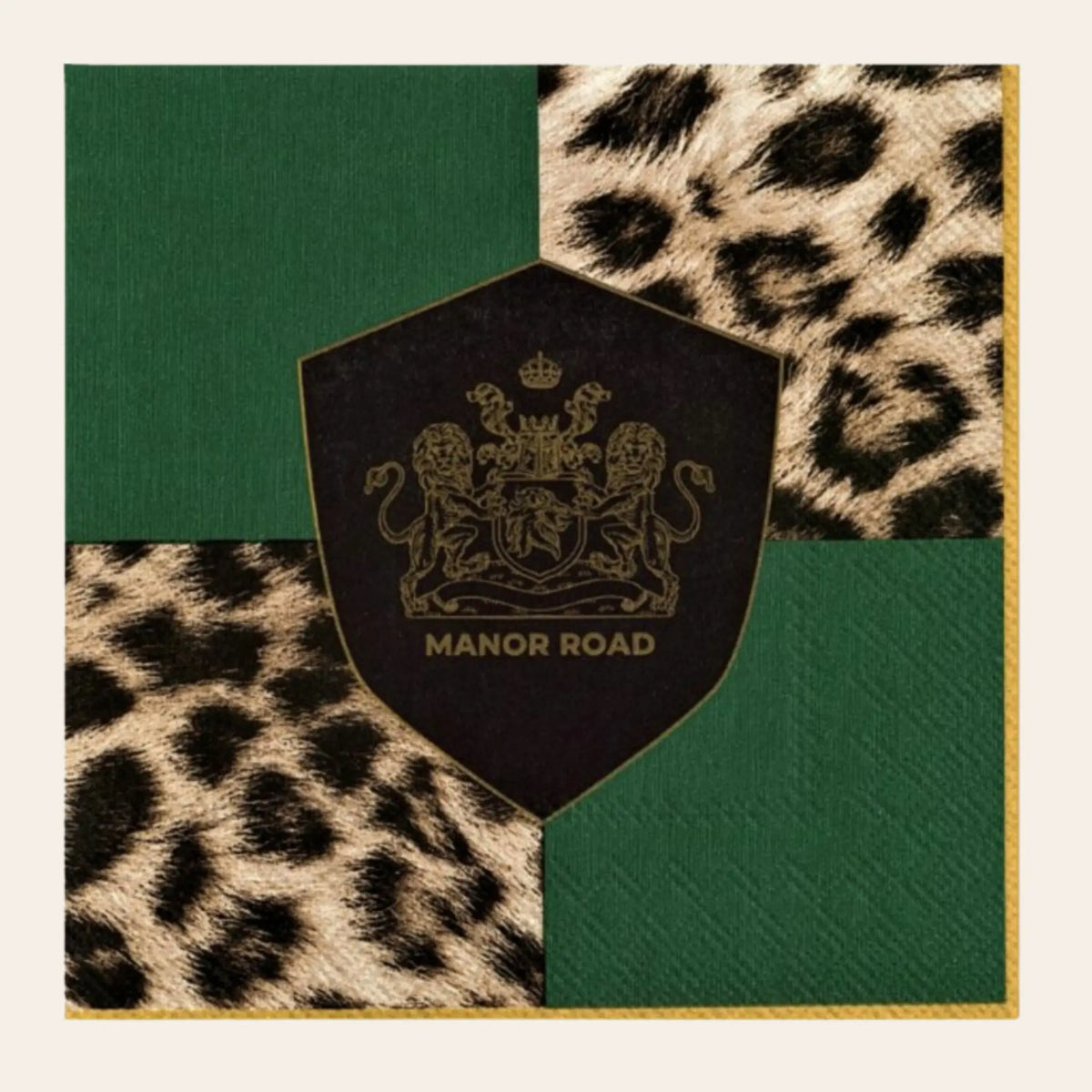 Checkerboard Leopard Cocktail Napkins Manor Road