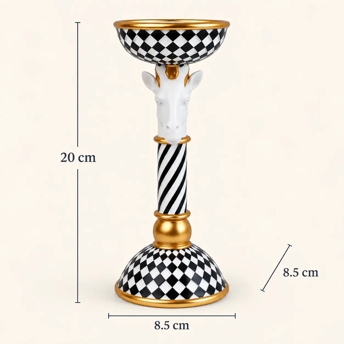 Curious Creatures Black and White Candle Holders The Wolf and Peacock