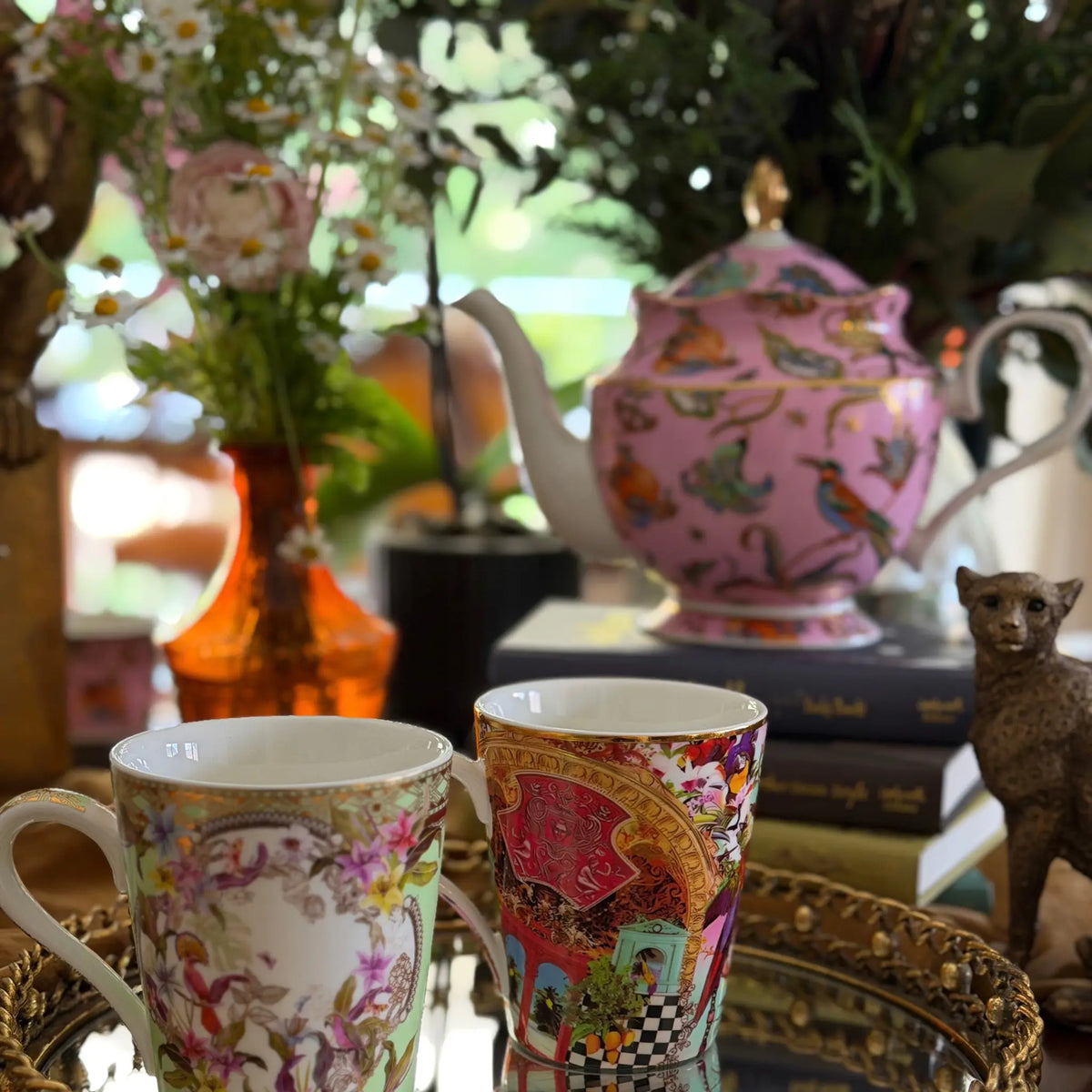 Aveline Pink Bird Teapot Swing Gifts