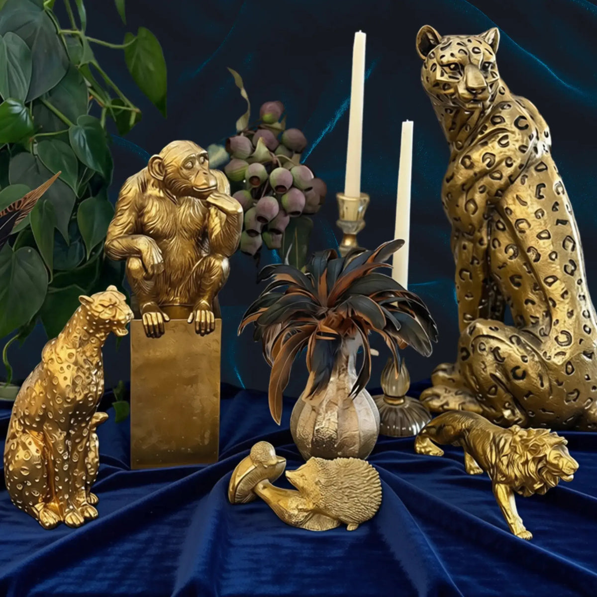 Delphine Sitting Cheetah Sculpture Swing Gifts