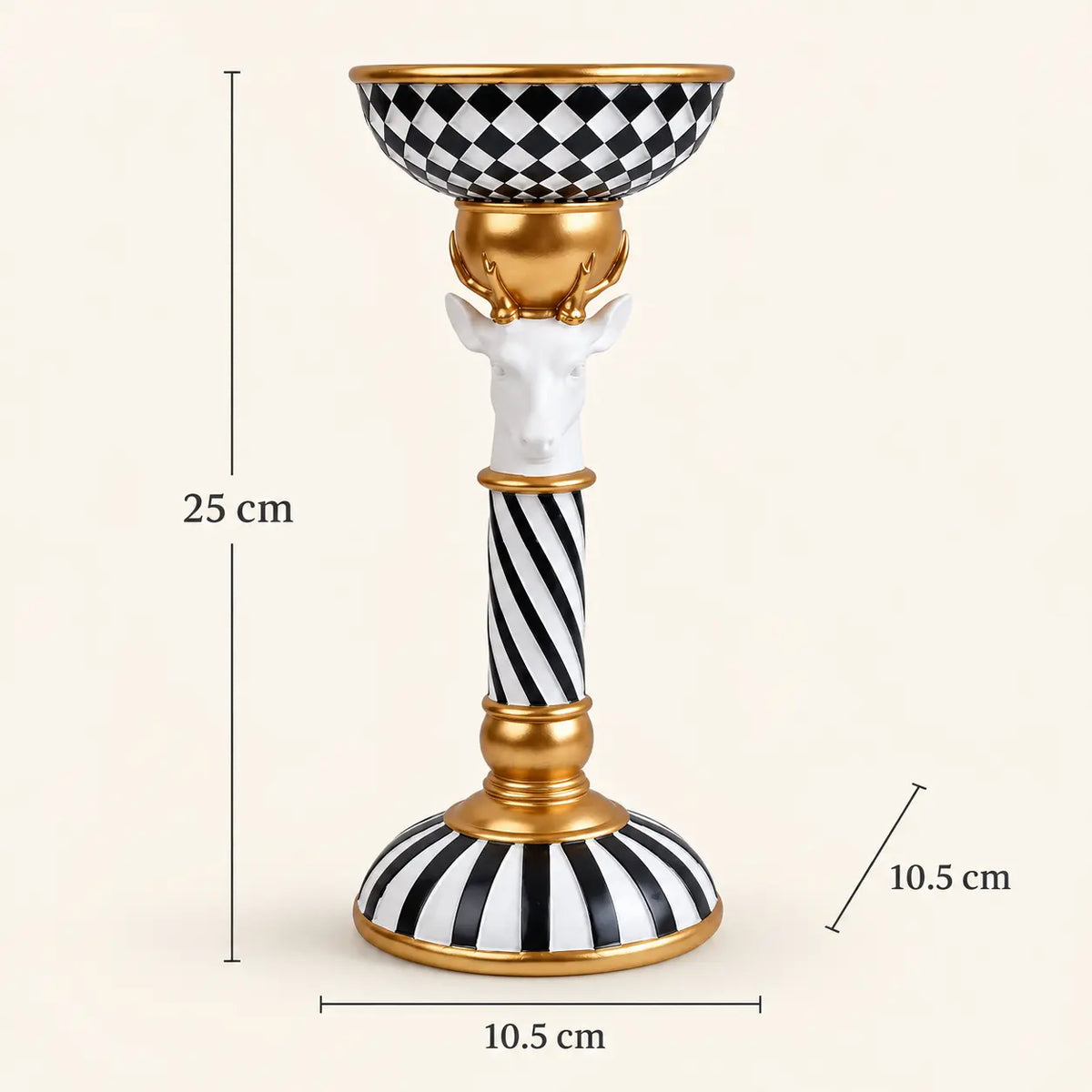 Curious Creatures Black and White Candle Holders The Wolf and Peacock