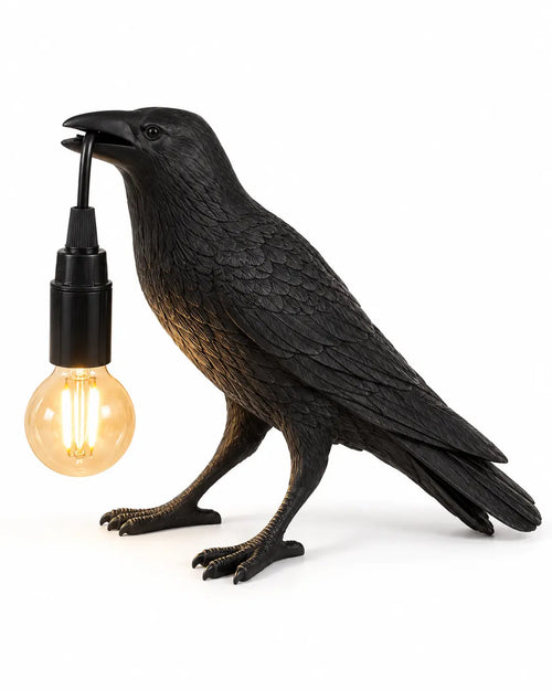 Bruce Crow Table Lamp The Wolf and Peacock